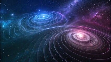 Obraz premium Cosmic swirl of galaxies in vibrant colors