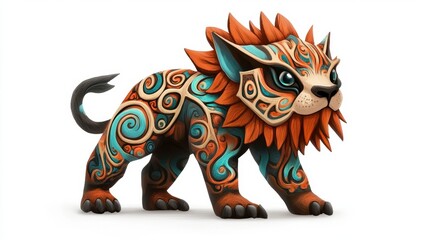 Fototapeta premium Colorful Artistic Lion