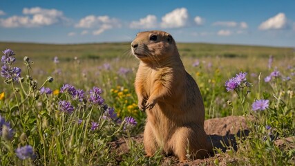 Watchful Observer: The Utah Prairie Dog Amidst Prairie Splendor
