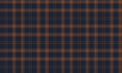 Seamless plaid, navy blue, and orange, suitable for designing clothes such as skirts and pants, creating a distinctive and modern fashion for wearers of all ages.