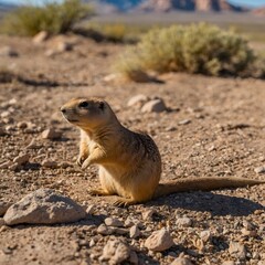 Bright Encounters: A Utah Prairie Dog and Lizard in the Sunshine