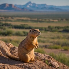 Observant Watcher: The Prairie Dog in Utah's Serene Environment