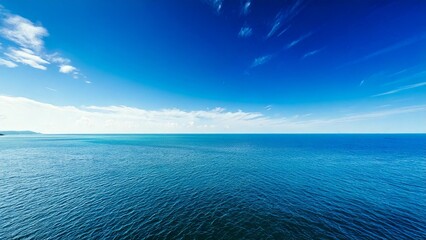 広々とした真夏の青空と海 大海原 背景素材 チラシ・バナー・動画素材 AI生成素材