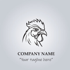 Obraz premium head of chicken company logo vector illustration