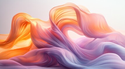 Abstract waves of vibrant colors flowing harmoniously, creating a serene and dynamic atmosphere