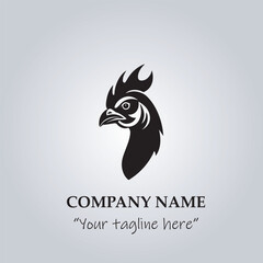 Obraz premium head of chicken company logo vector illustration