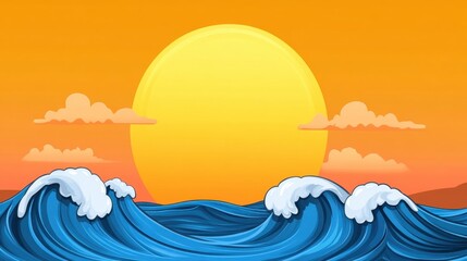 Colorful Ocean Sunrise Scene