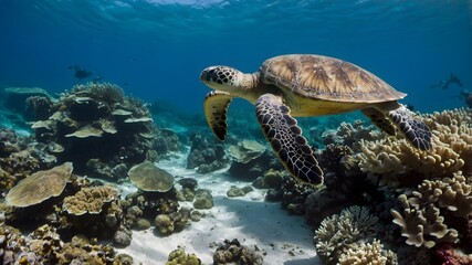 Obraz premium A Turtle’s Cry: Kemp's Ridley Sea Turtle Champions Ocean Protection