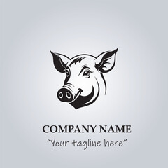 head of pig company logo vector illustration