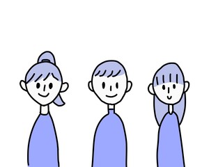 Simple illustration of a young man and woman. Can be used for icons.