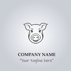 head of pig company logo vector illustration