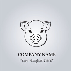 head of pig company logo vector illustration