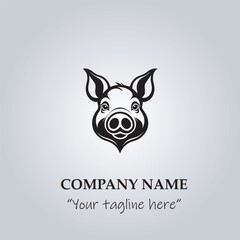 head of pig company logo vector illustration