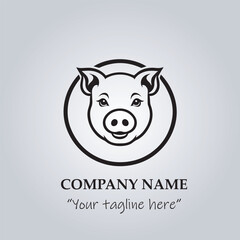 head of pig company logo vector illustration