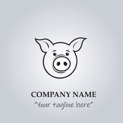 head of pig company logo vector illustration