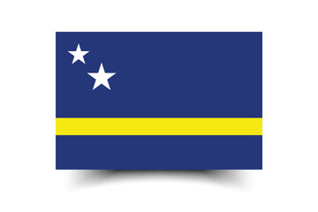 Flag of Curacao. Curacao flag. Flag icon. Standard color. Standard size. A rectangular flag. Digital illustration. Vector illustration.