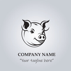 head of pig company logo vector illustration