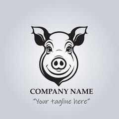 head of pig company logo vector illustration