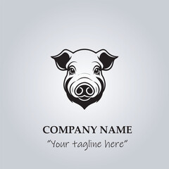 Obraz premium head of pig company logo vector illustration