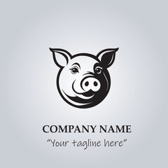 head of pig company logo vector illustration