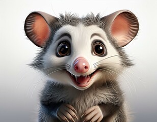 Niedliches Opossum, wei&szlig;er Hintergrund