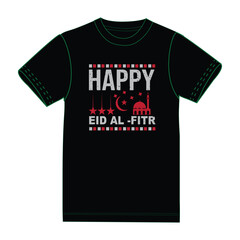 Eid Mubarak typography t shirt design.