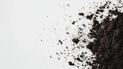 Earthy Organic Soil Texture on White Background - Ideal for Environmental and Agricultural Concepts