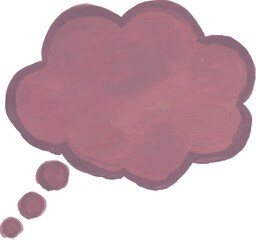 Chat bubble hand drawn watercolour clipart with isolated white background