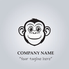 head of monkey company logo vector illustration
