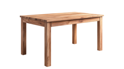 A simple wooden table perfect for dinner or creative activities. transparent background