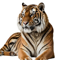 Obraz premium tiger on white background, lion isolated on transparent white background