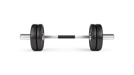 A black dumbbell on a white background, symbolizing fitness and strength training equipment