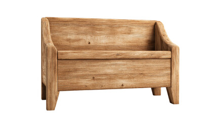 Stylish wooden bench with a cozy design for contemporary living spaces. transparent background