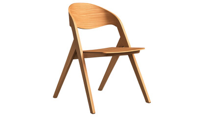 Stylish wooden chair designed for modern living spaces and comfort. transparent background