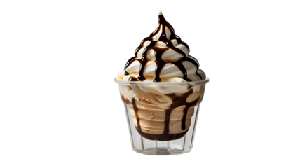 ice cream with chocolate cup isolated on transparent white background png
