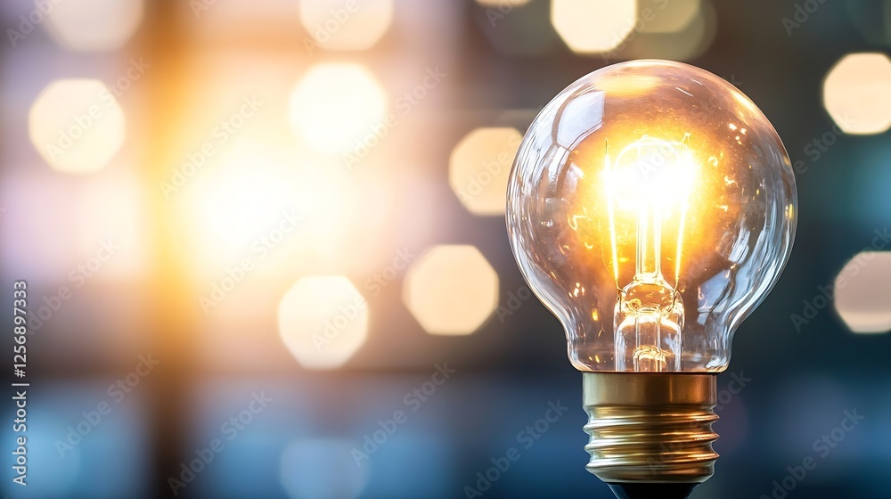 Aufkleber glowing vintage light bulb illuminating a dim space showcasing creativity and innovation in design a