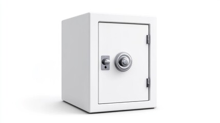 White Security Safe Against White Background