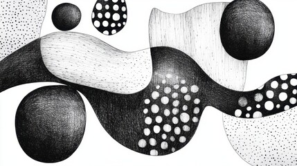 Obraz premium Abstract Black and White Art