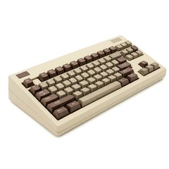 Old computer keyboard isolated on white background