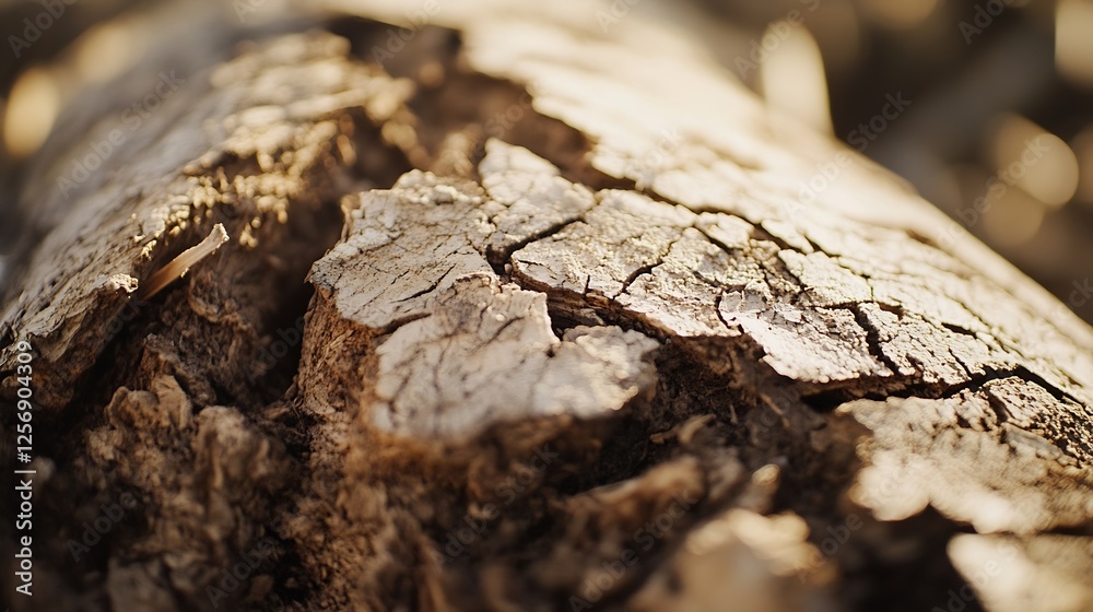 Fototapete Closeup of Tree Bark with Unique Textured Patterns in Nature : Generative AI
