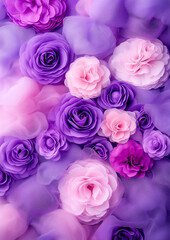 Background with roses and peonies flowers. greeting card