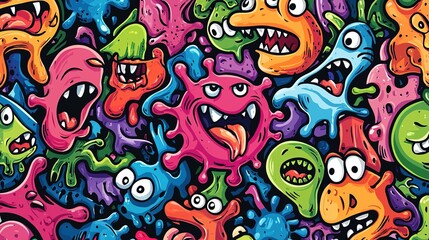 Colorful Monster Doodle Art