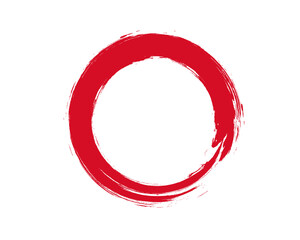 Red brush stroke circle pattern
