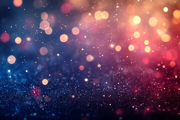 glitter vintage lights background. Silver, blue, red and black. de-focused
