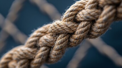 Fototapeta premium Closeup view of intricately braided rope emphasizing texture and detail : Generative AI