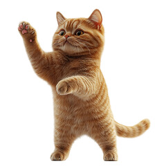 Funny Orange British Shorthair Cat, Isolated on transparent background 