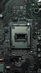 CPU Socket on Motherboard, Close-up Technology