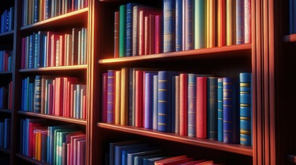 Sunlit Bookshelves: A Haven of Knowledge and Literary Treasures