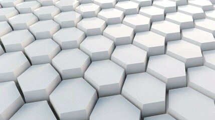 Fototapeta premium 3D Futuristic honeycomb mosaic white background 