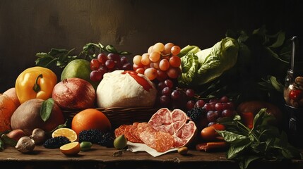 Still Life With Food And Produce